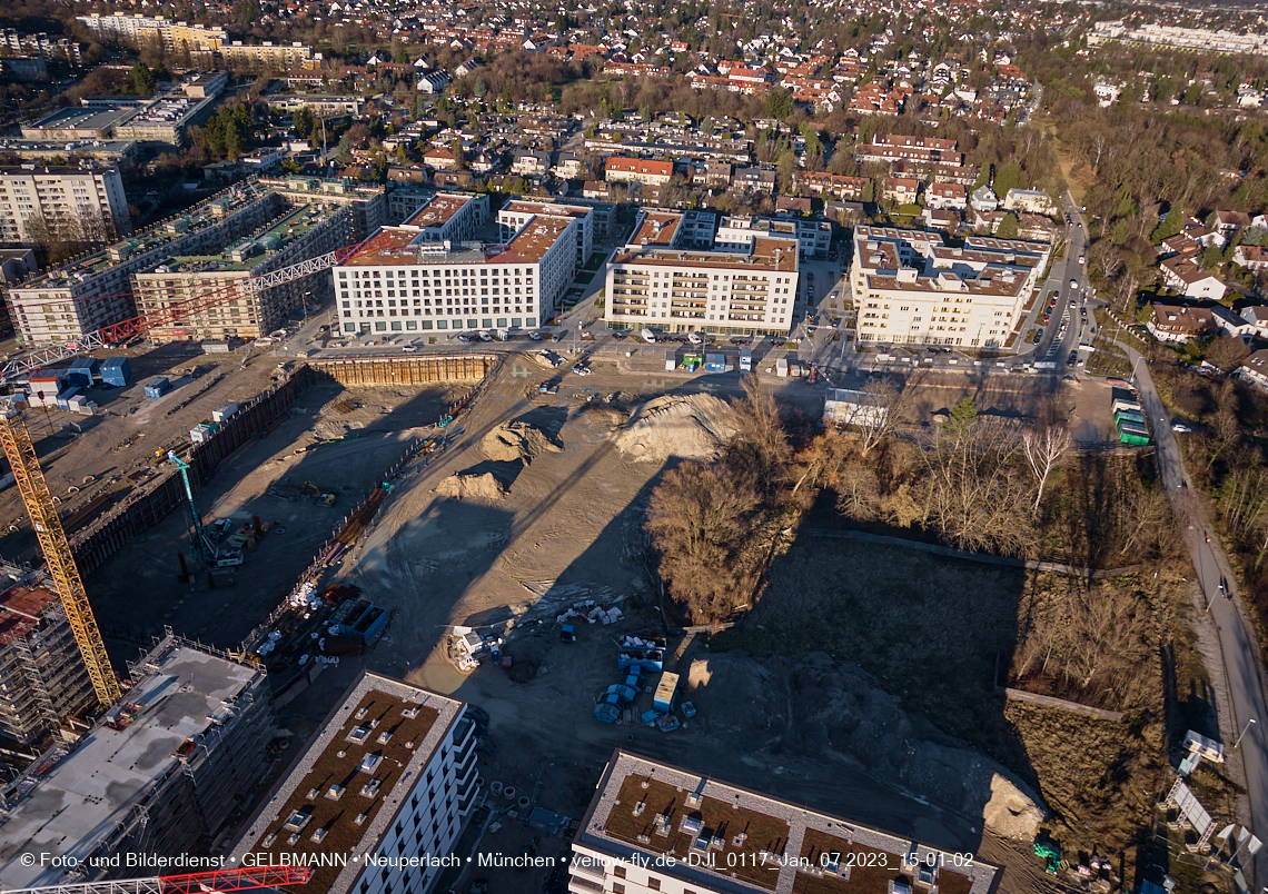 07.01.2023 - Baustelle zum Alexisquartier und Pandion Verde in Neuperlach